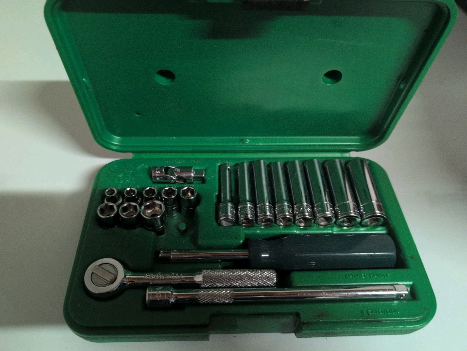 S-K SK 4921 SAE Standard Socket 1/4” Drive 21 Piece Set Missing One.
