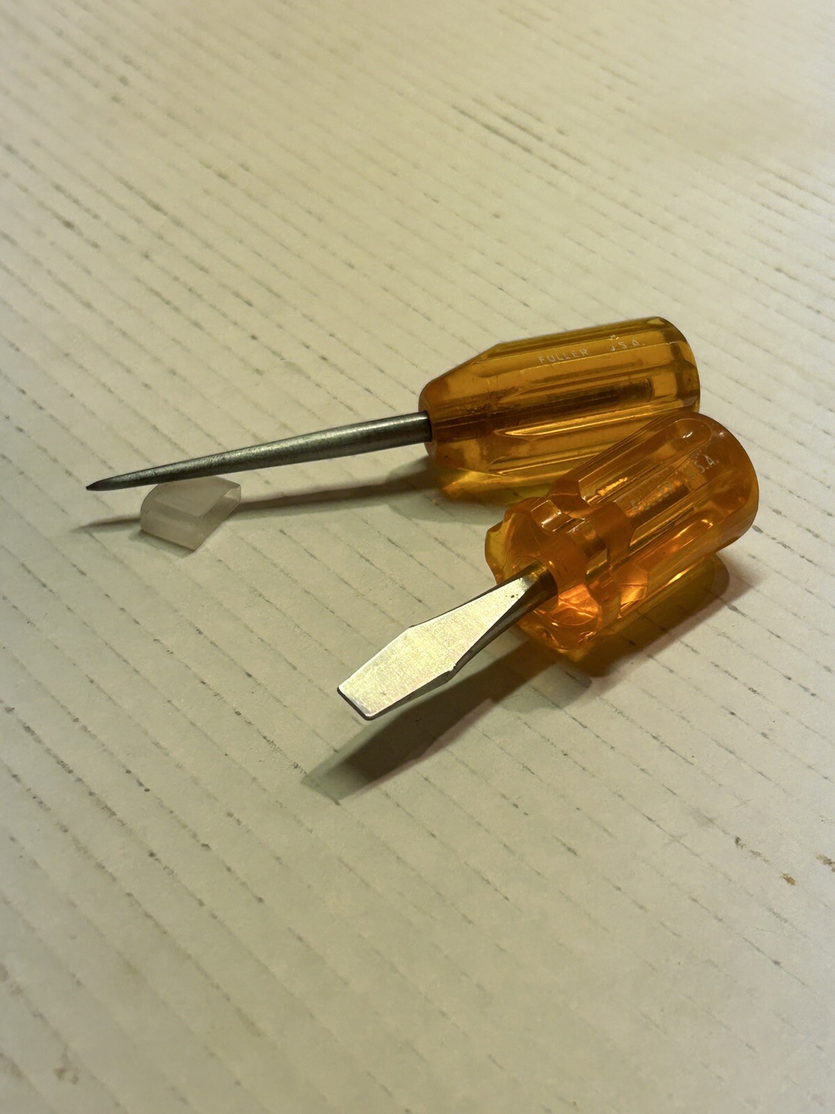 Vintage Fuller Orange Stubby Screwdriver Lot Scratch Awl USA