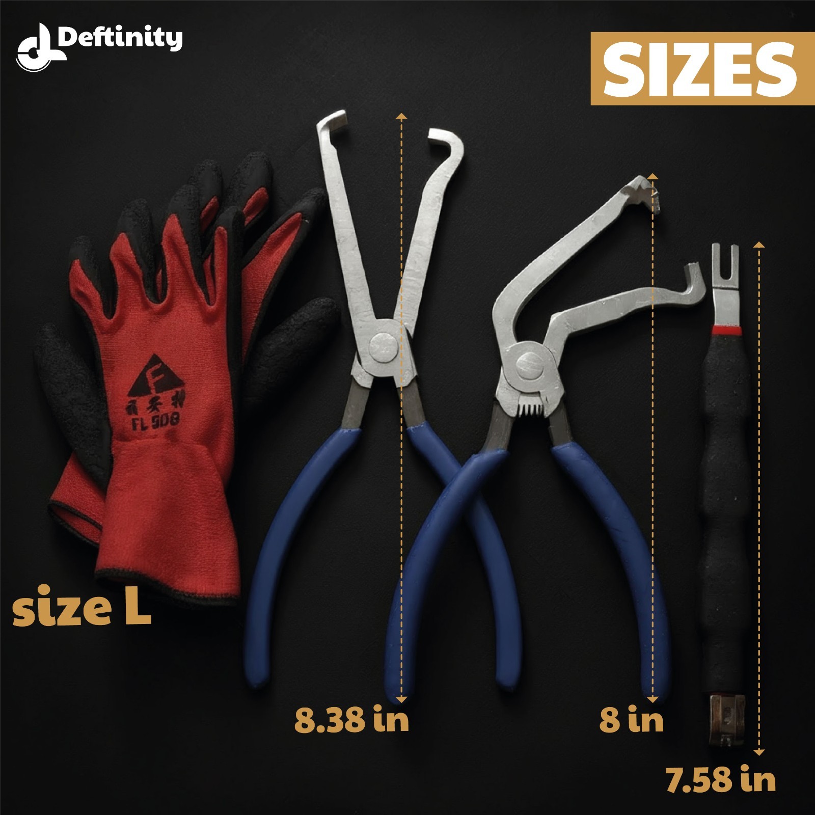Deftinity Automotive Electrical Disconnect Pliers Wire Harness Tool Kit