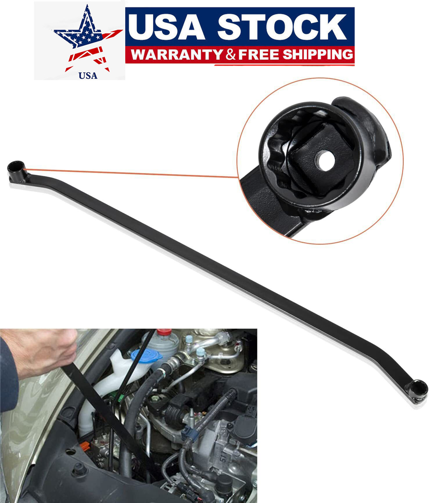 AHHON1419 Serpentine Belt Wrench Tensioner Tool for Honda Acura Accord CR-V Civi