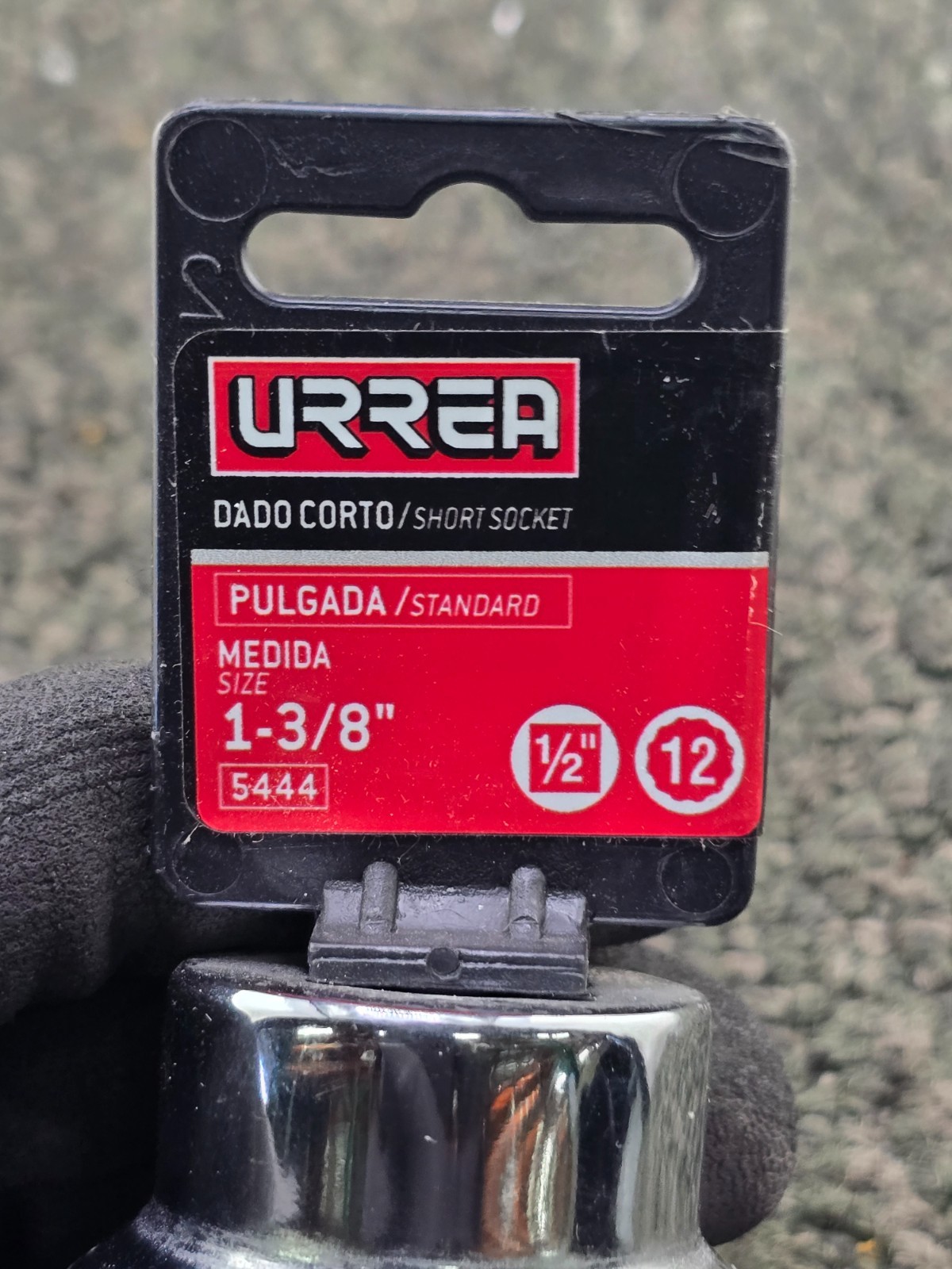Urrea 5444 1/2-inch Drive 12-Point 1-3/8 inch SAE Standard Socket Chrome-Nickel