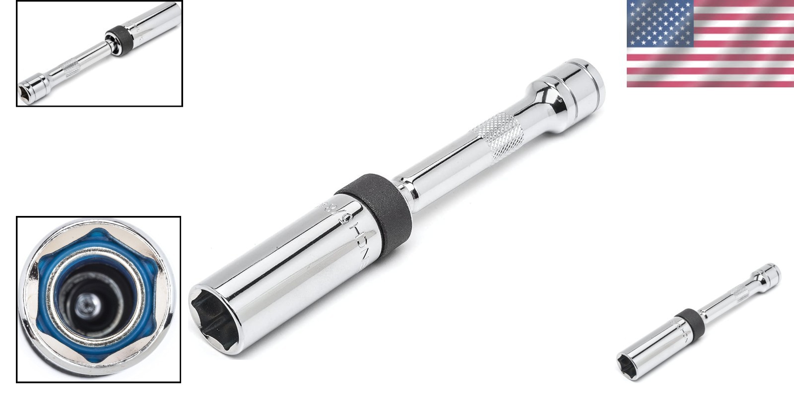 Automotive 3/8″ Drive 6 Pt Magnetic Spark Plug Socket – Lightweight & Durable