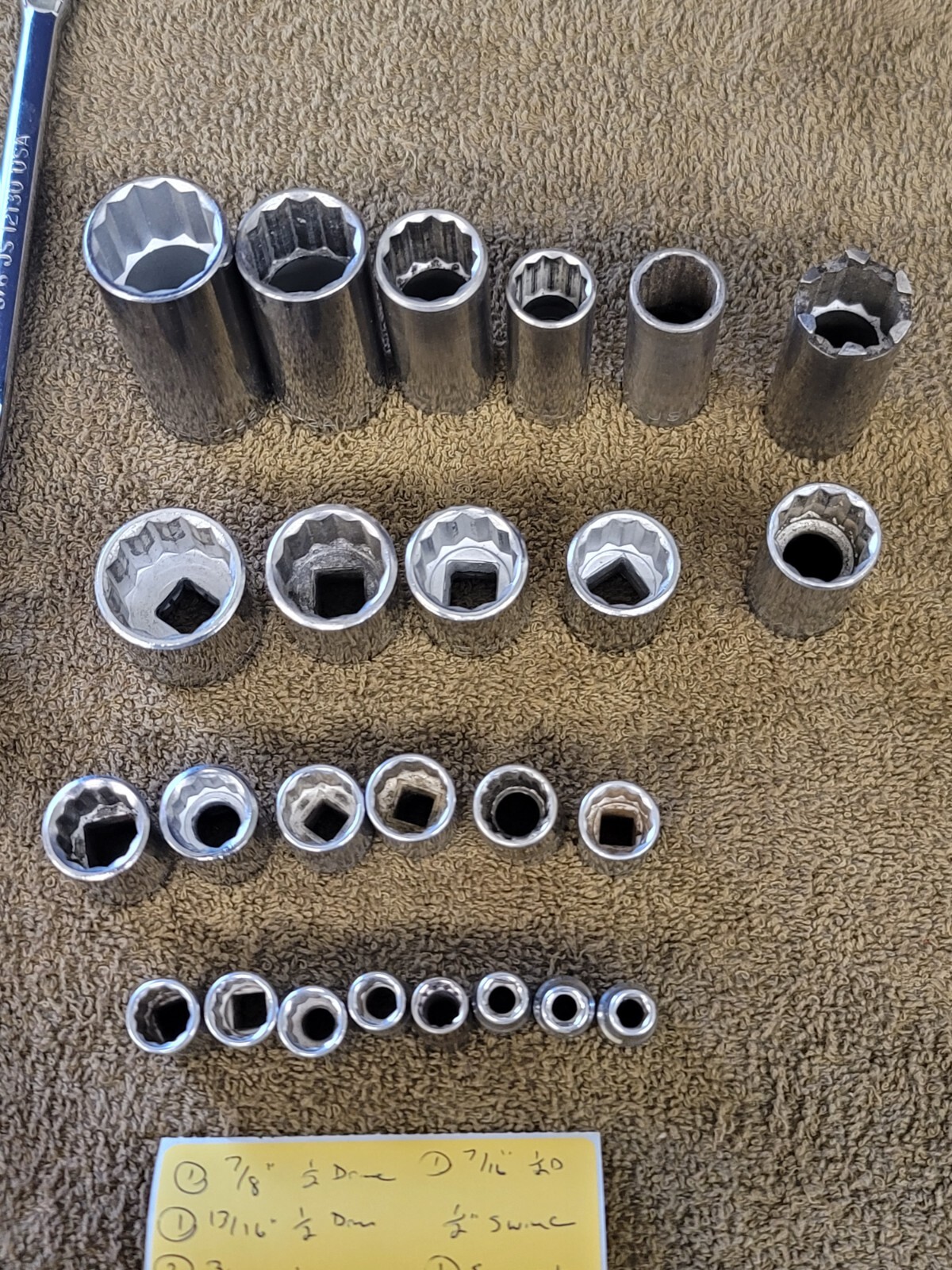 27 JS Ratchet Speed Wrench Extension Swivel Socket Sae 1/4″ 3/8 Drive USA Set
