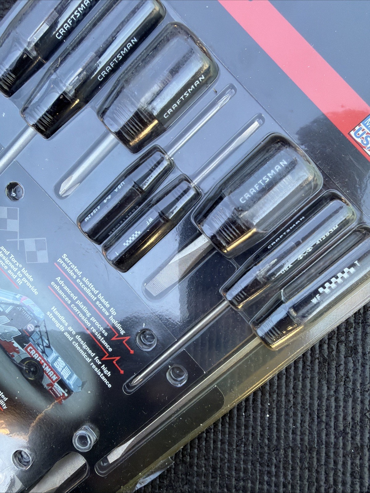 **RARE** Sears Craftsman USA NOS 16pc Motorsports NASCAR Screwdriver Set 41412 5