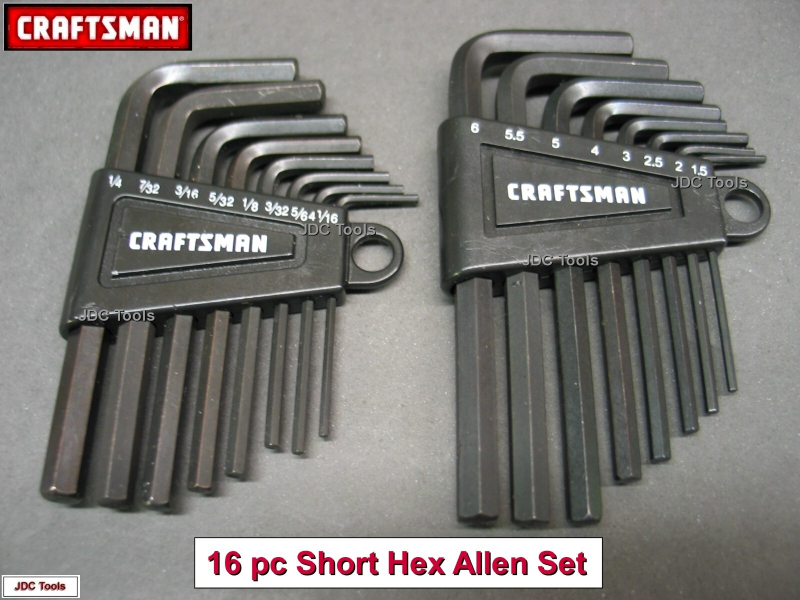 Craftsman 16pc Short Allen Hex Key SAE & Metric Set with Holder