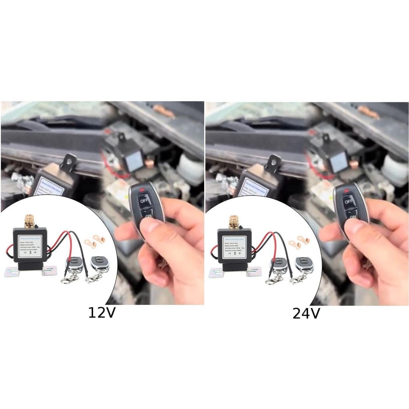 Keyless Remote Control Car Starter Relay Remote Engine Disable Supports 12V/24V
