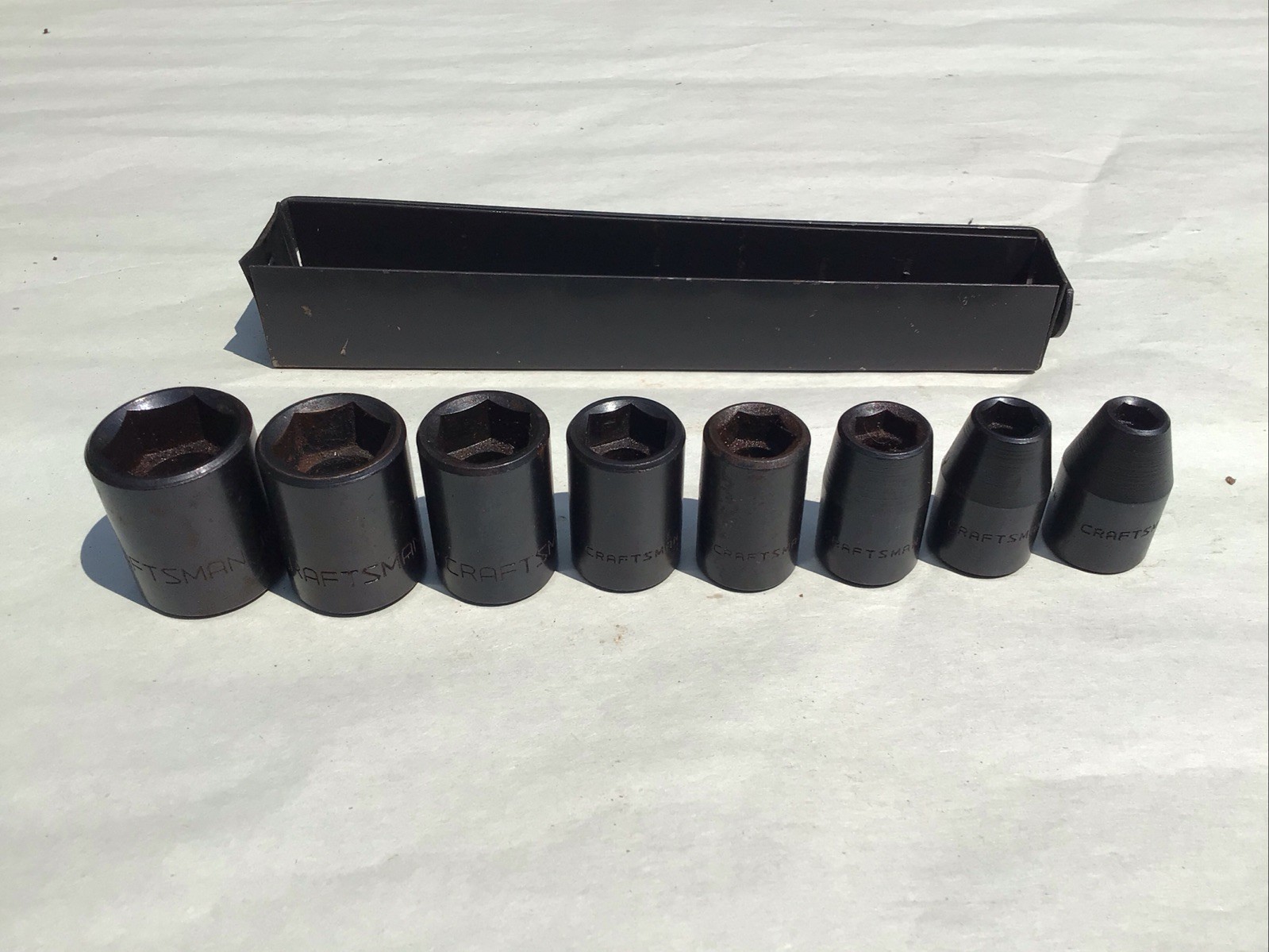 Craftsman 3/8” Drive 8 Pc 6pt Impact Socket Set 1/4”-11/16” With Carrier