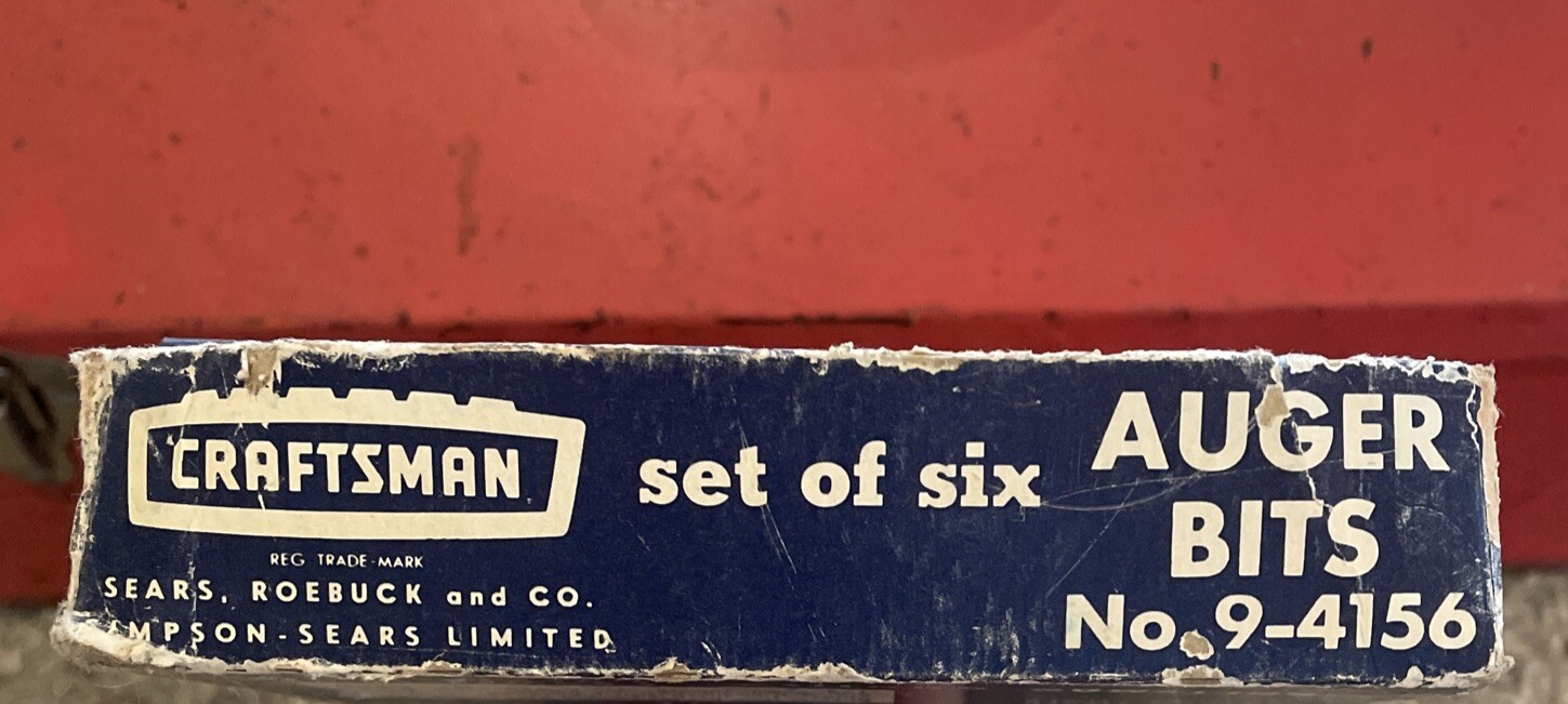 Craftsman USA 6-Piece Auger Bit Set with metal Rack No 4156