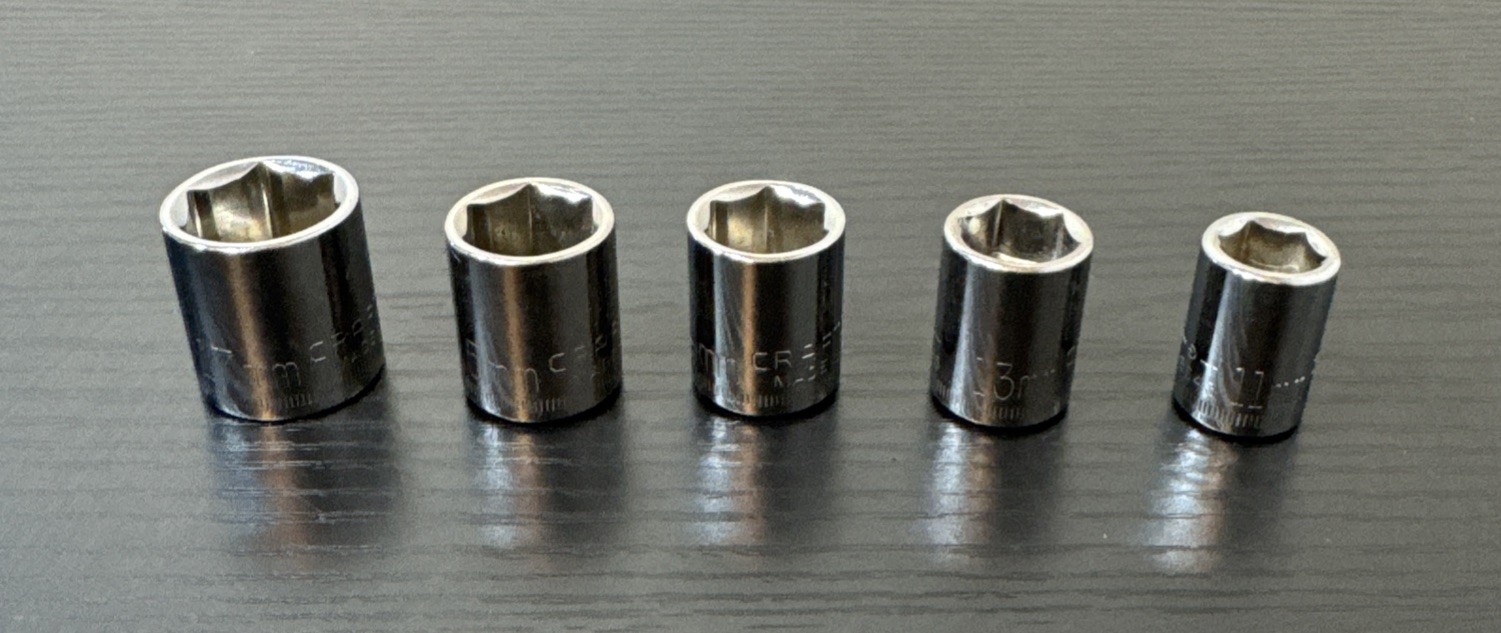 Craftsman 3/8″ Drive 6 Point Shallow Socket Metric 17mm,15mm,14mm, 13mm,11mm