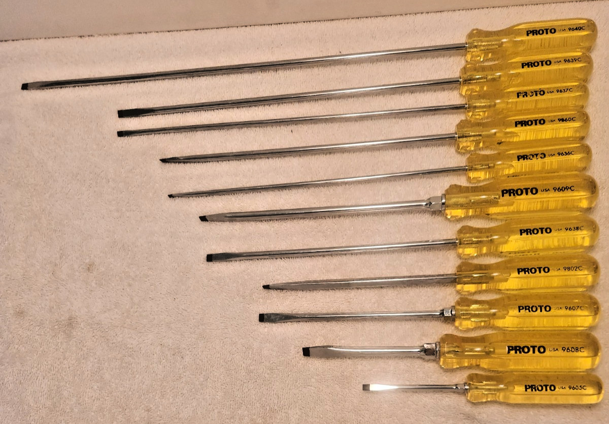 New Old Stock NOS Proto Screwdriver Set Black Tip Professional Grade Tools U.S.A