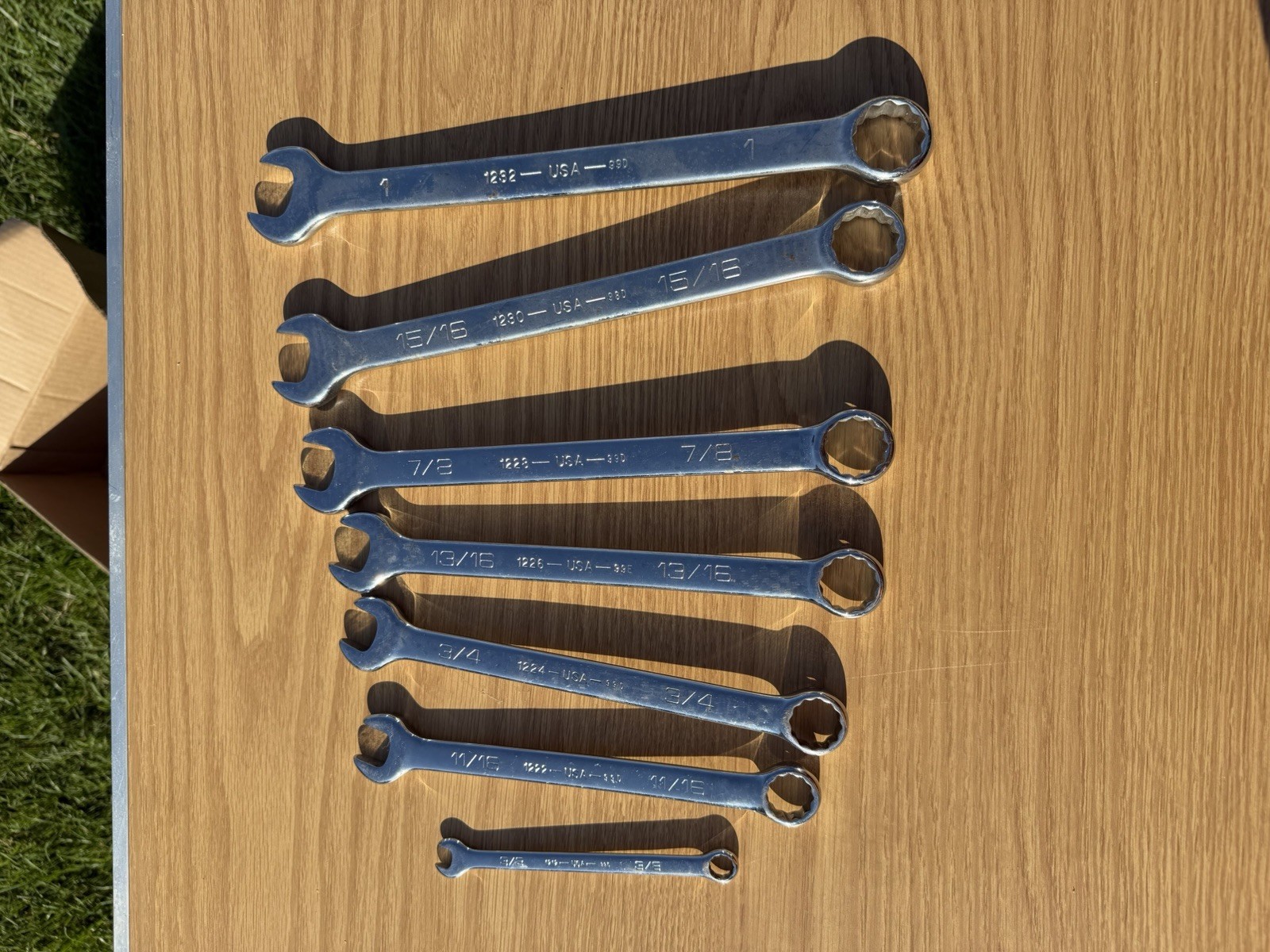 Wright Tools SAE 1” Wrench Set Combo Open Box Lot USA 12 Point 7 pcs