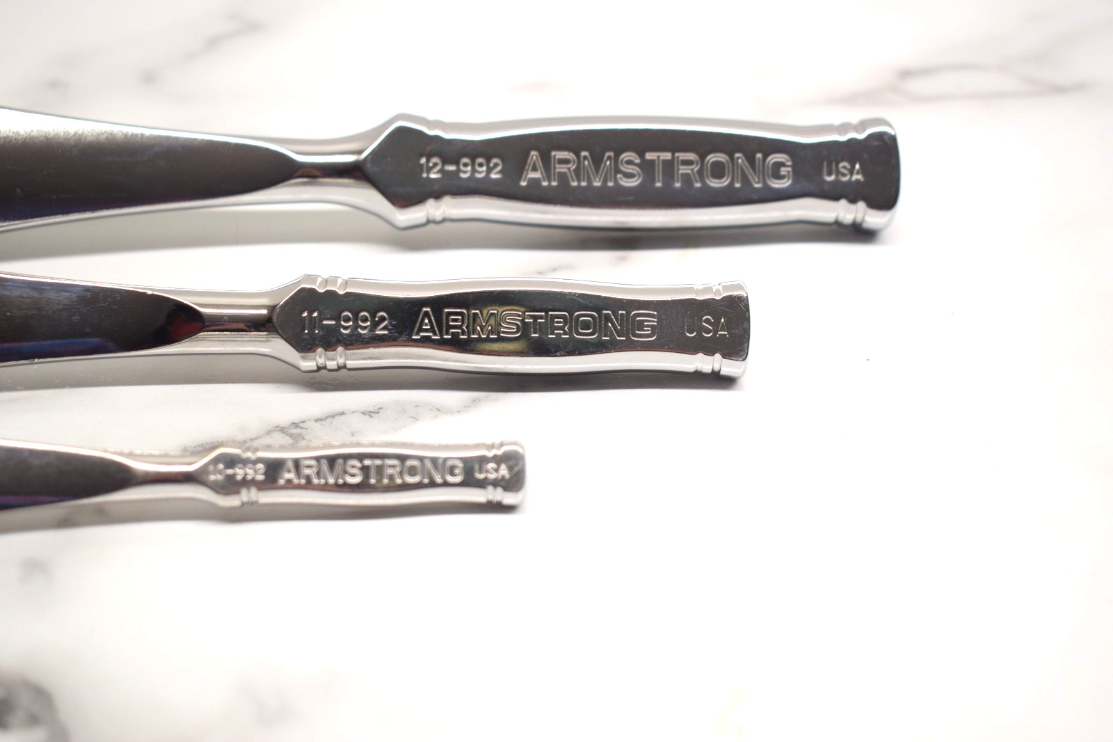 Armstrong Tools USA 3pc Full Polish Chrome Ratchet Set, 1/4, 3/8, 1/2″ Drive