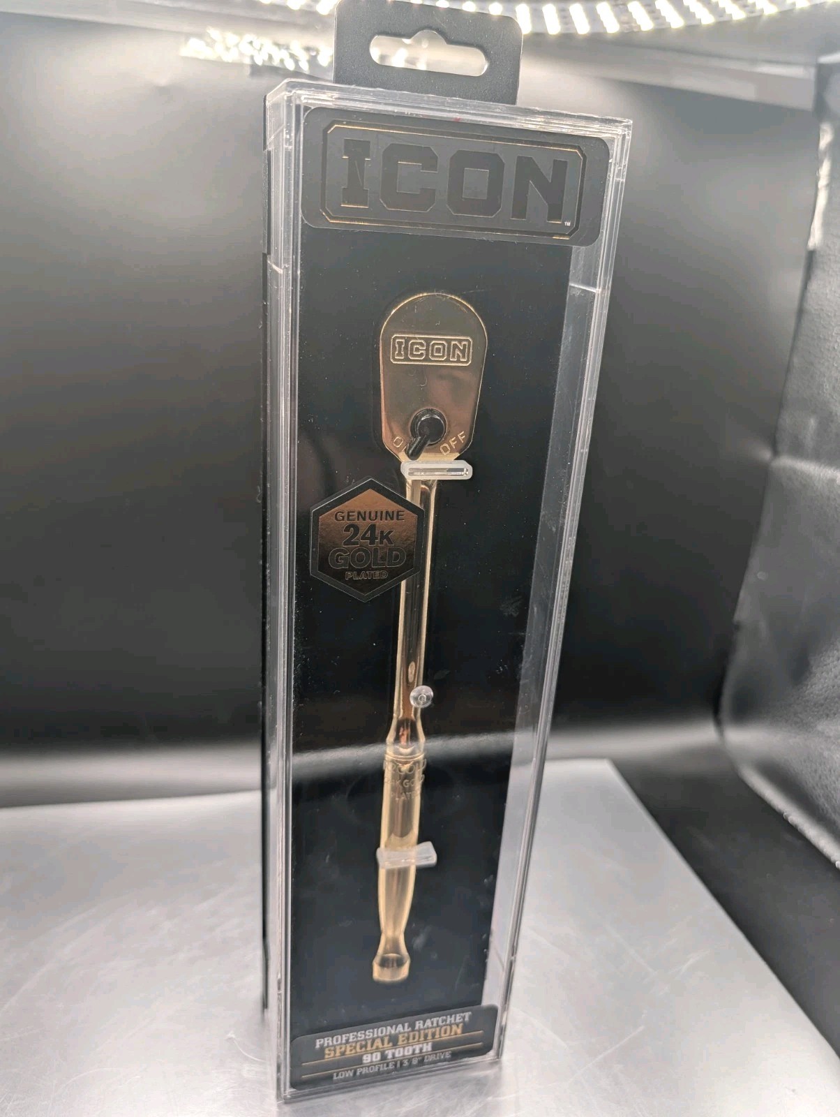 ICON 3/8” 24K Gold Plated Professional Ratchet Socket Wrench (56907).. brand new