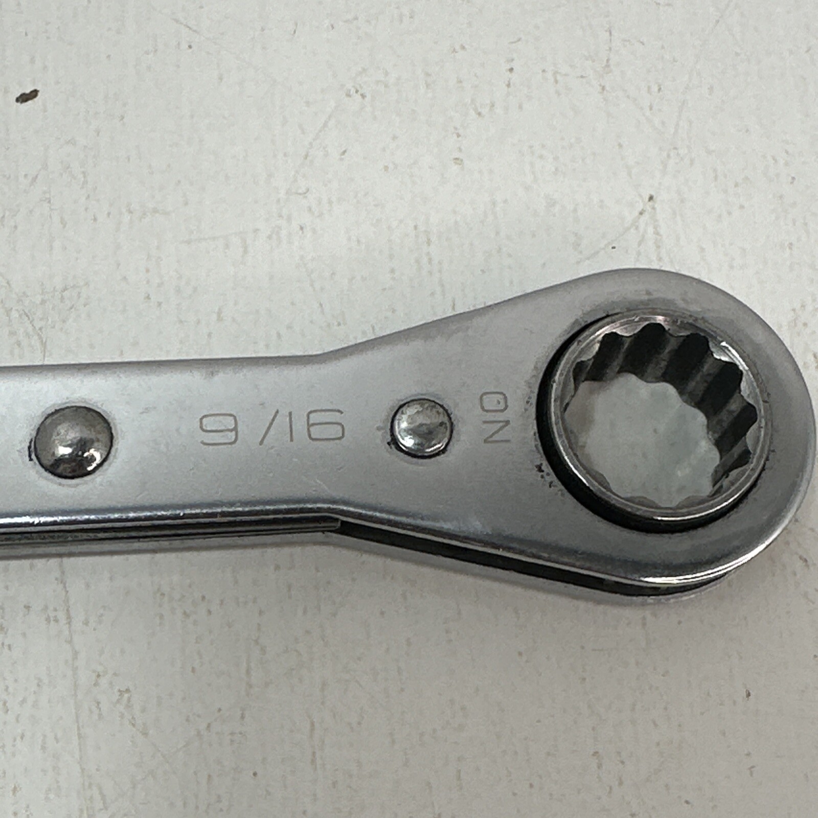 Snap On R1618C 1/2″ x 9/16″ SAE Double Box End Ratcheting Wrench USA 2006