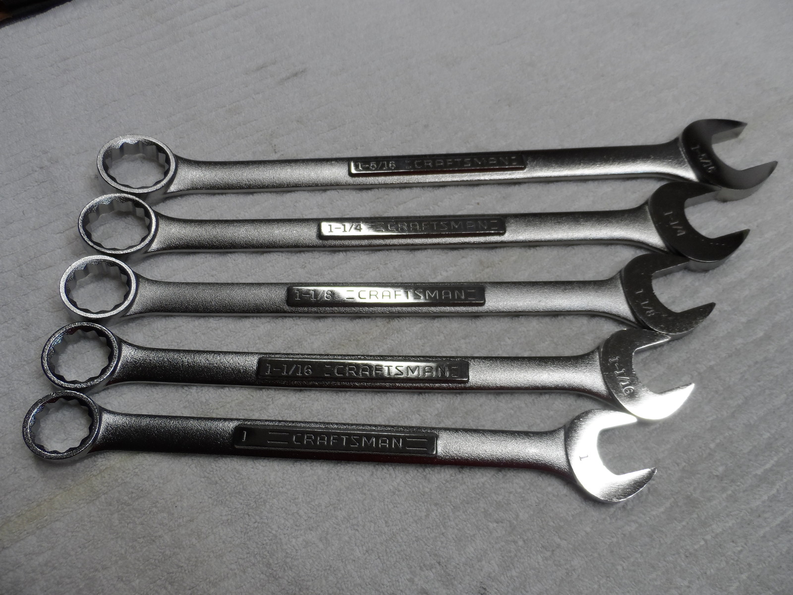Craftsman SAE Combination Wrench Set, USA NOS, 12 pt, 1″ to 1-5/16″ – 5 pcs