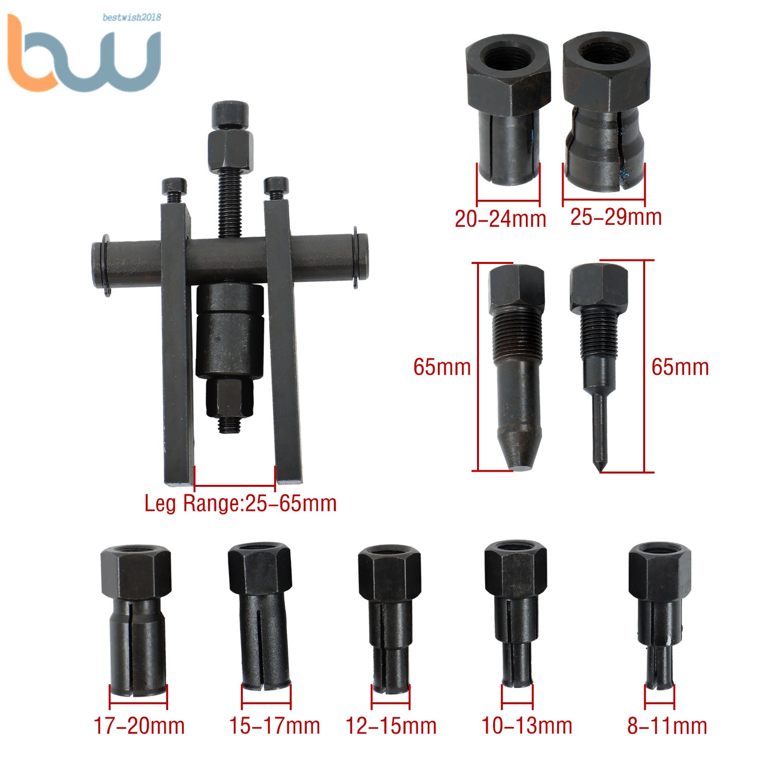 10PCS Universal 8-25MM Motorcycle Inner Bearing Disassembly Tool Set With Box