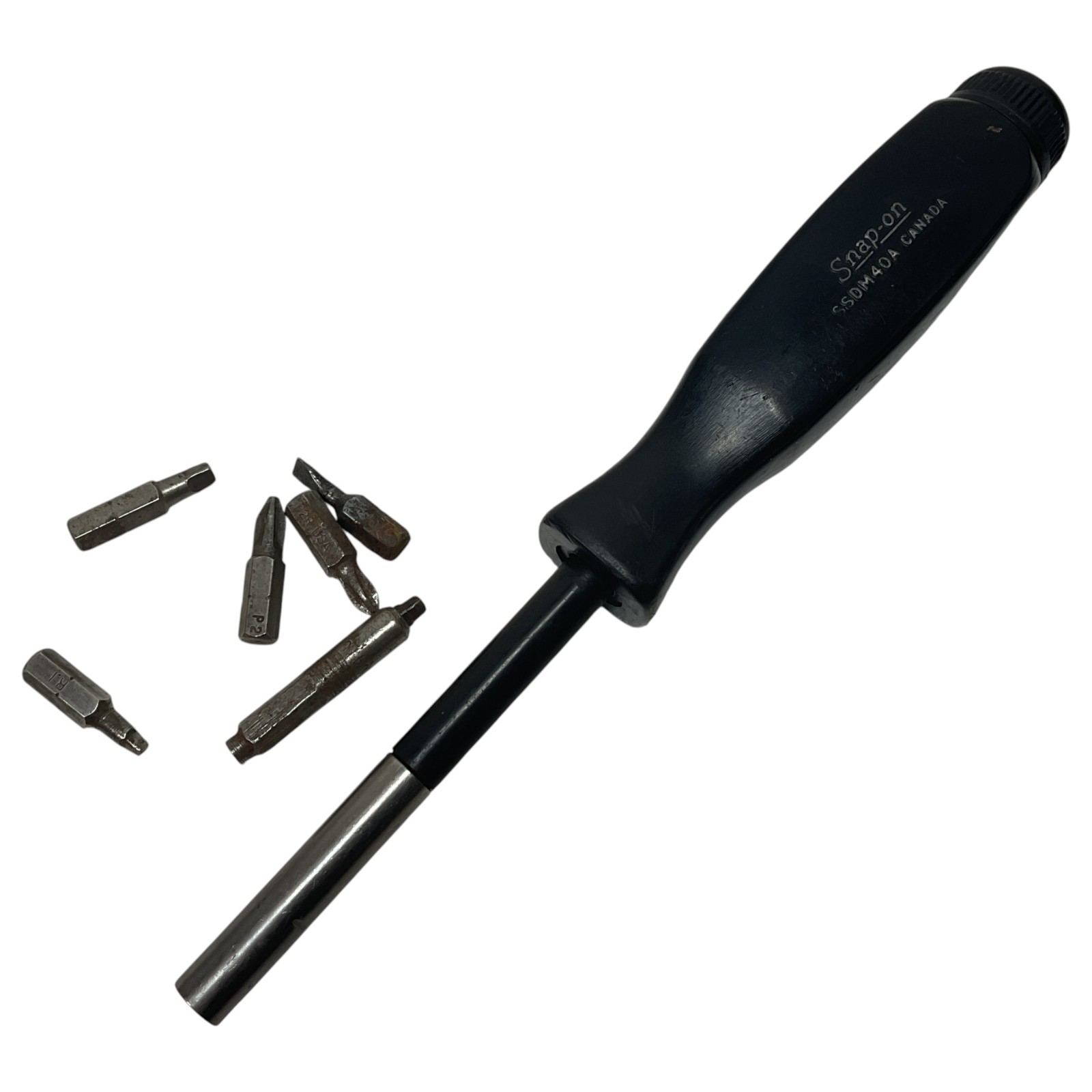 Snap-on SSDM40A Screwdriver Driver Bit Tool w/ Bits Black Handle Canada