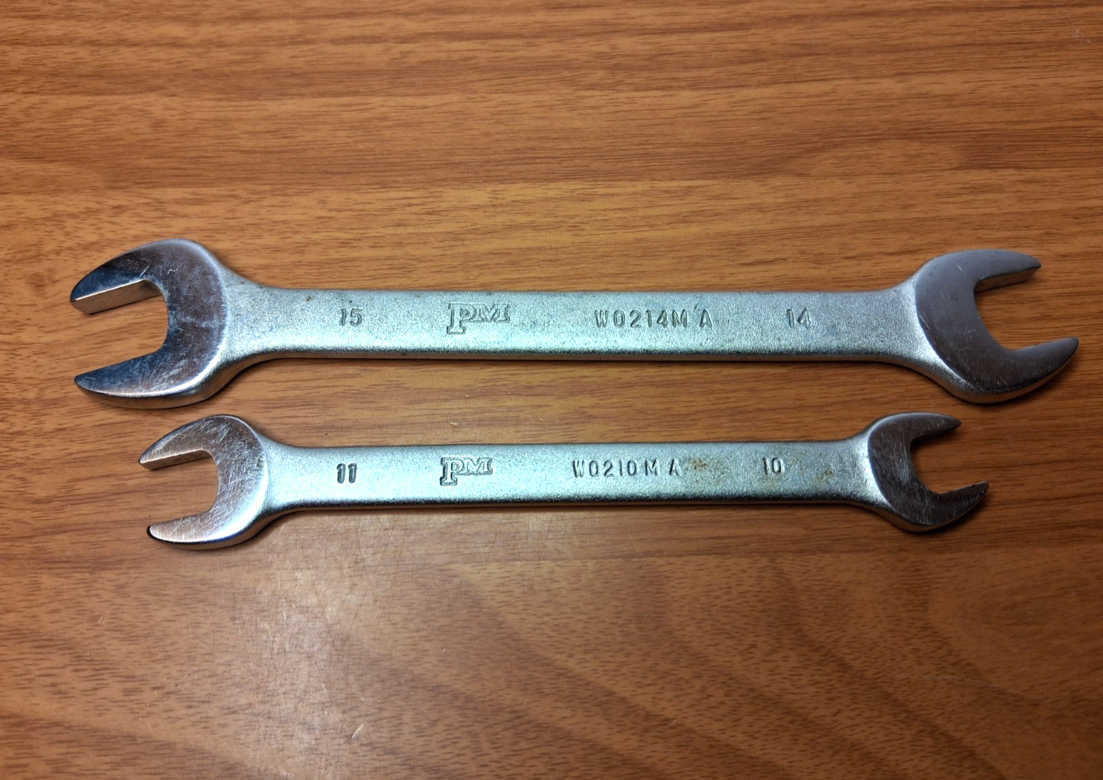 Popular Mechanics METRIC Open End CR-V Wrench Set 10mm, 11mm, 14mm, 15mm