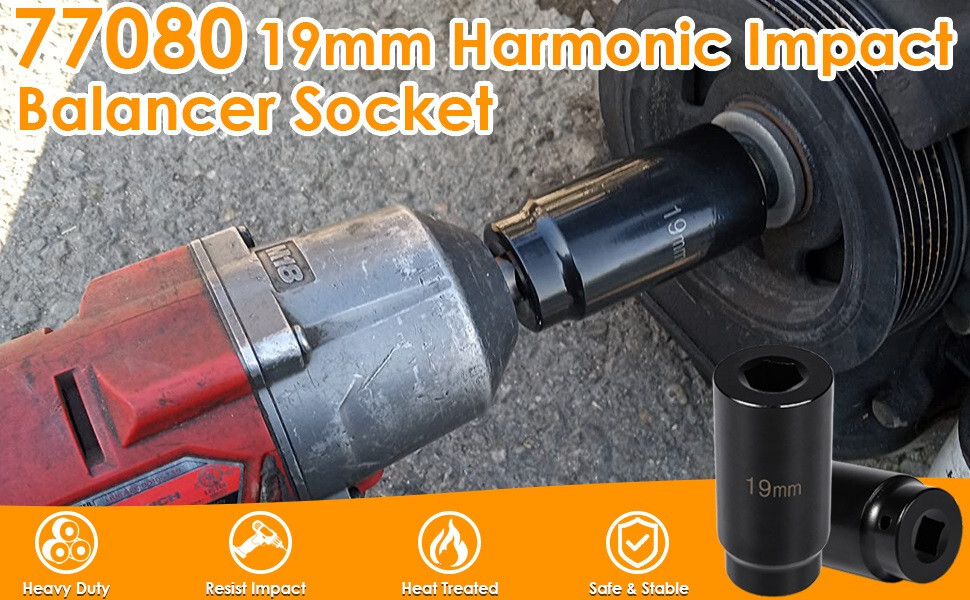 Harmonic Balancer Socket Tool 17mm 19mm 22mm 24mm for Honda Toyota Ford GM LS