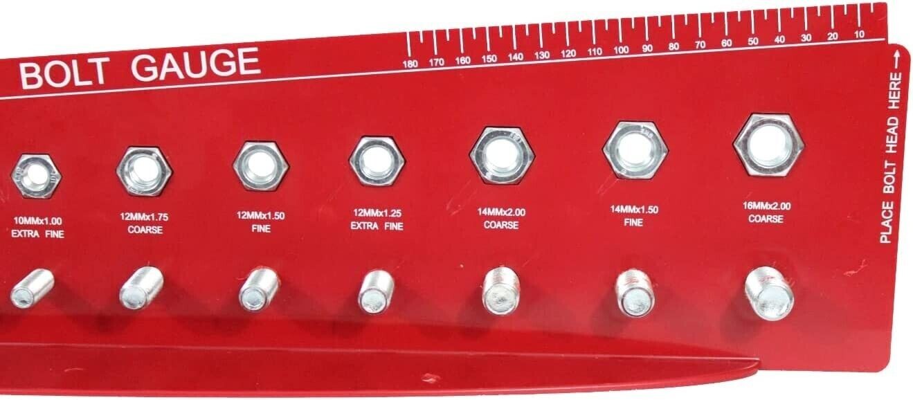 Nut Bolt Thread Checker Hole Gauge SAE Metric Garage Car Tractor Mechanical Shop