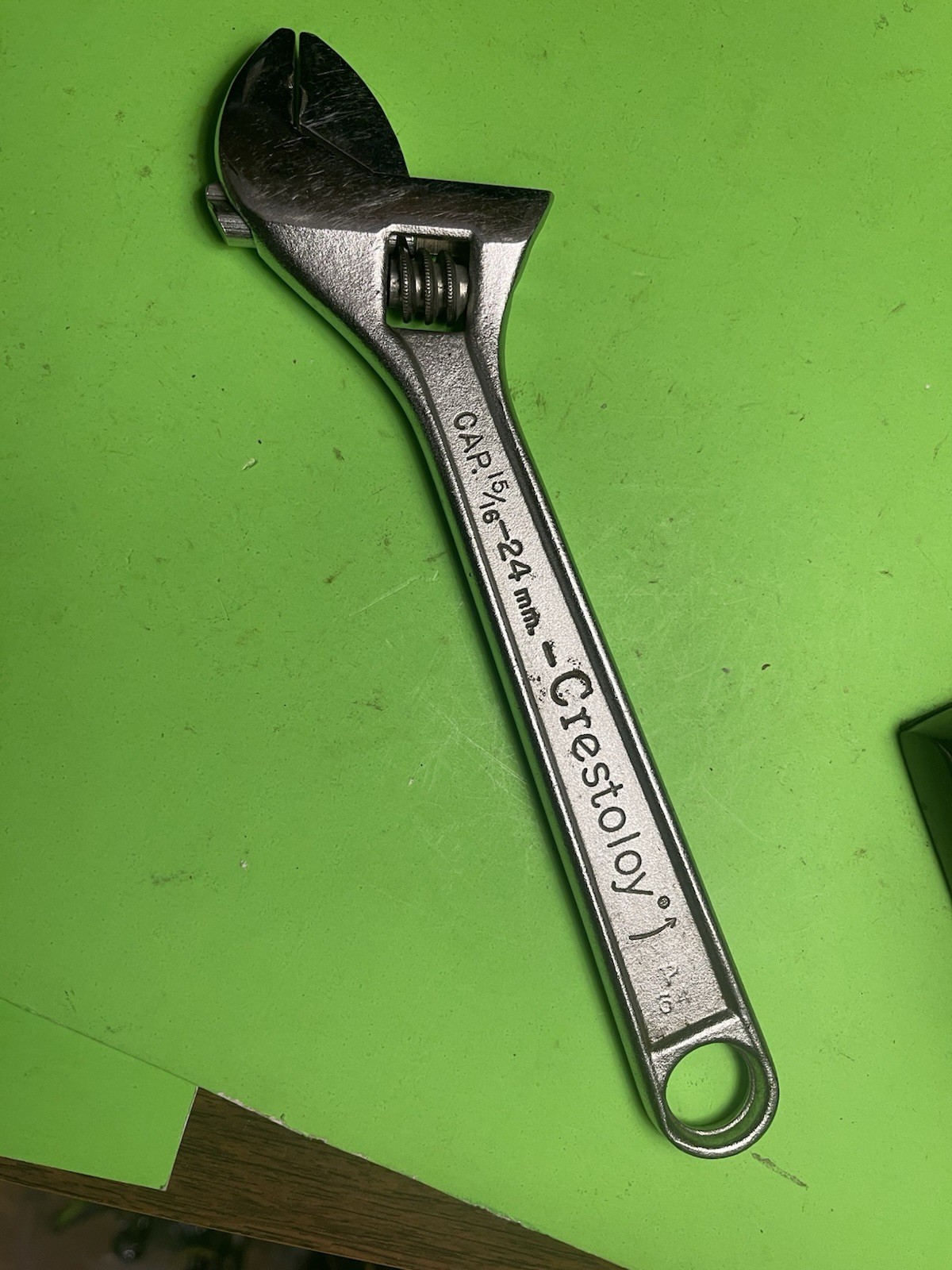Vintage 8″ Adjustable Crescent Wrench Crestoloy Made in the USA B46