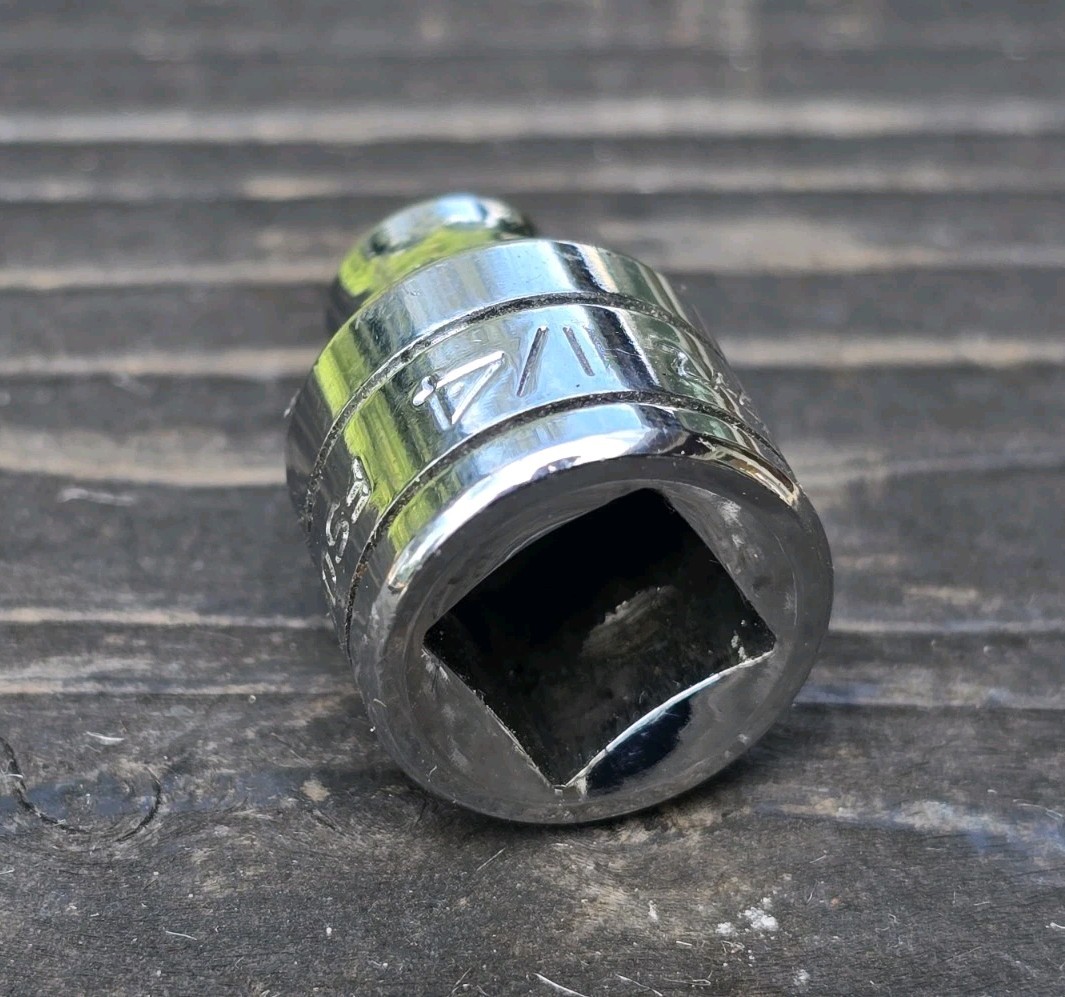 Snap-on Tools FS081 1/4″ SAE Flank Drive Shallow Socket 3/8″ Dr. 6 Pt. USA 1997