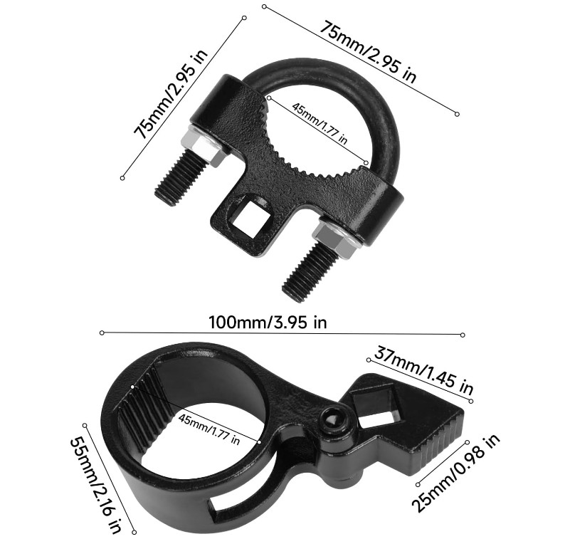 Inner Tie Rod Removal Tool, 27–44mm Hex Wrench with 1/2» Drive for Vehicles