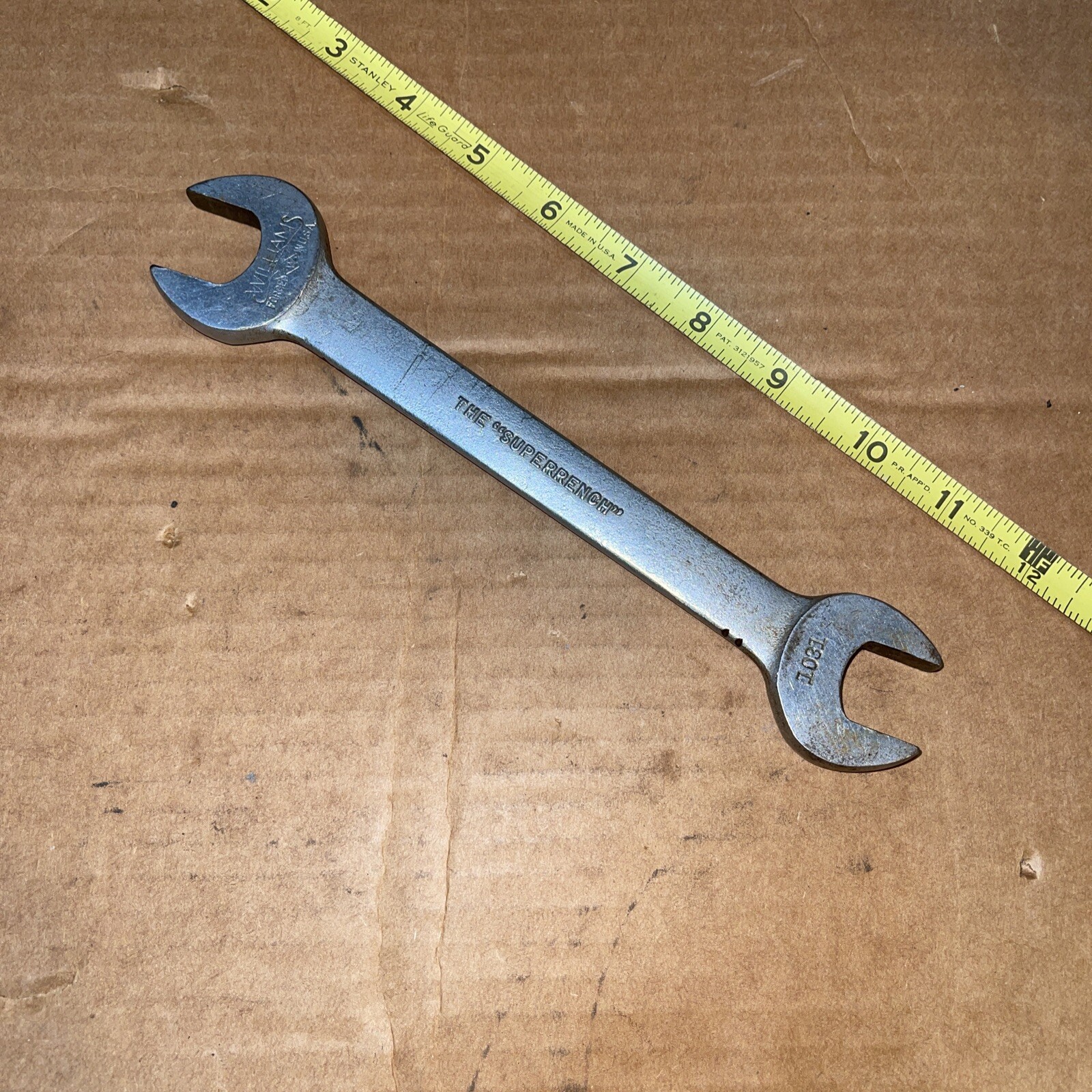 Williams USA 1031 7/8 In X 25/32 In SAE Open End Wrench Vintage Superrench