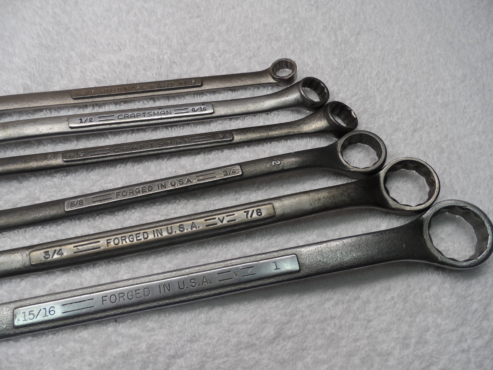 Craftsman SAE Box End Wrench Set, 12pt, USA (3/8″ – 1″), many =V=, 6 pcs