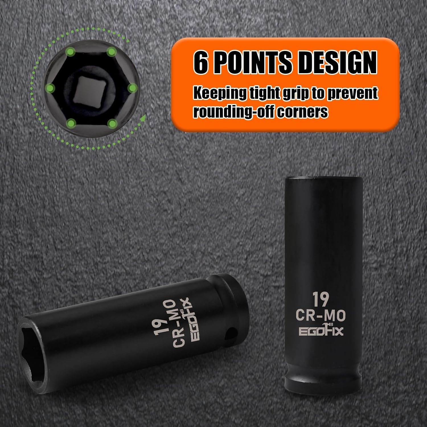 Durable 19mm Deep Impact Socket – Professional 1/2″ Drive, Shatter-Resistant