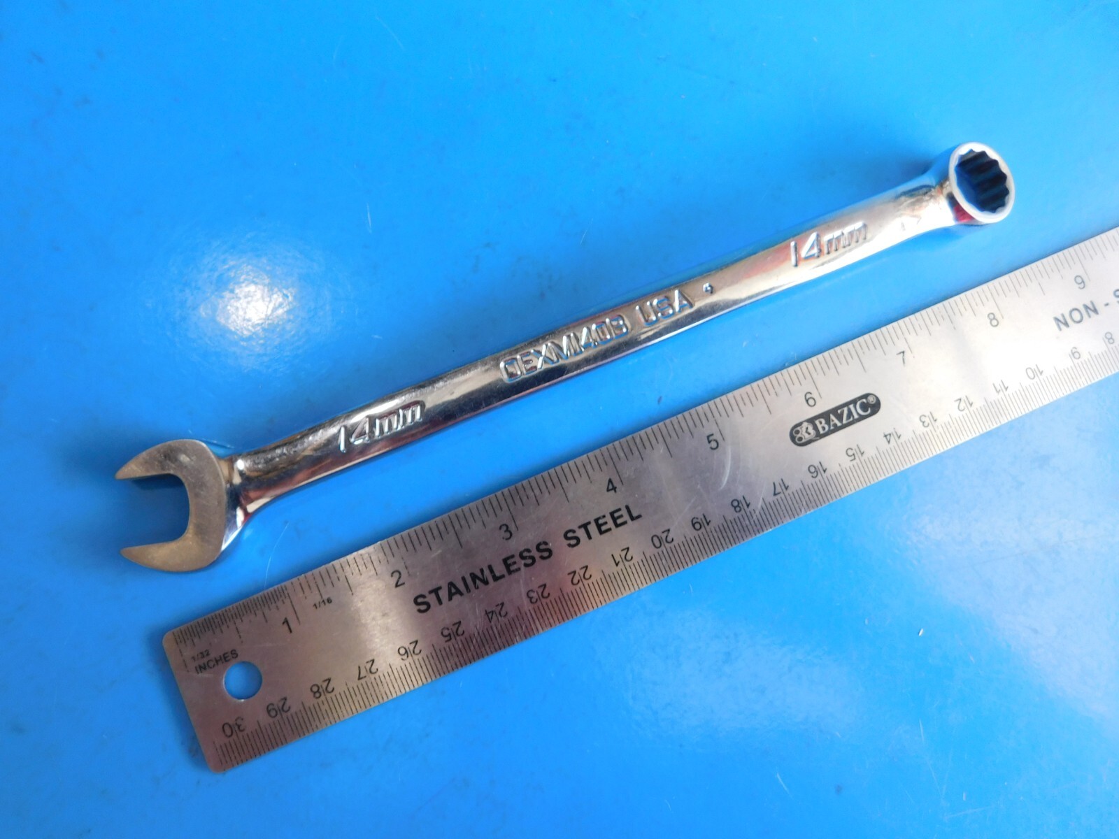 USED,SNAP ON TOOLS ( 14 MM ) COMBO WRENCH , PART #OEXM140B