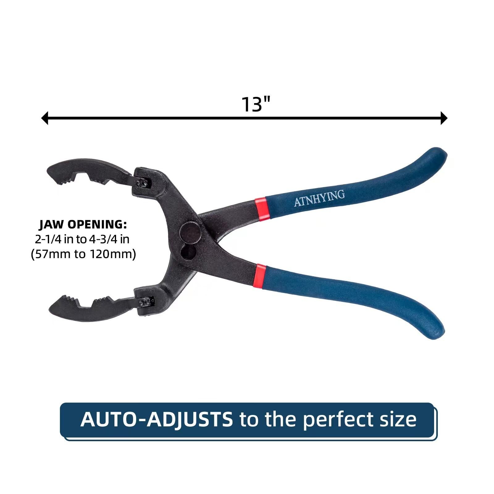 13-Inch Oil Filter Wrench with 90 Degree Swivel, Adjustable Oil Filter Pliers…