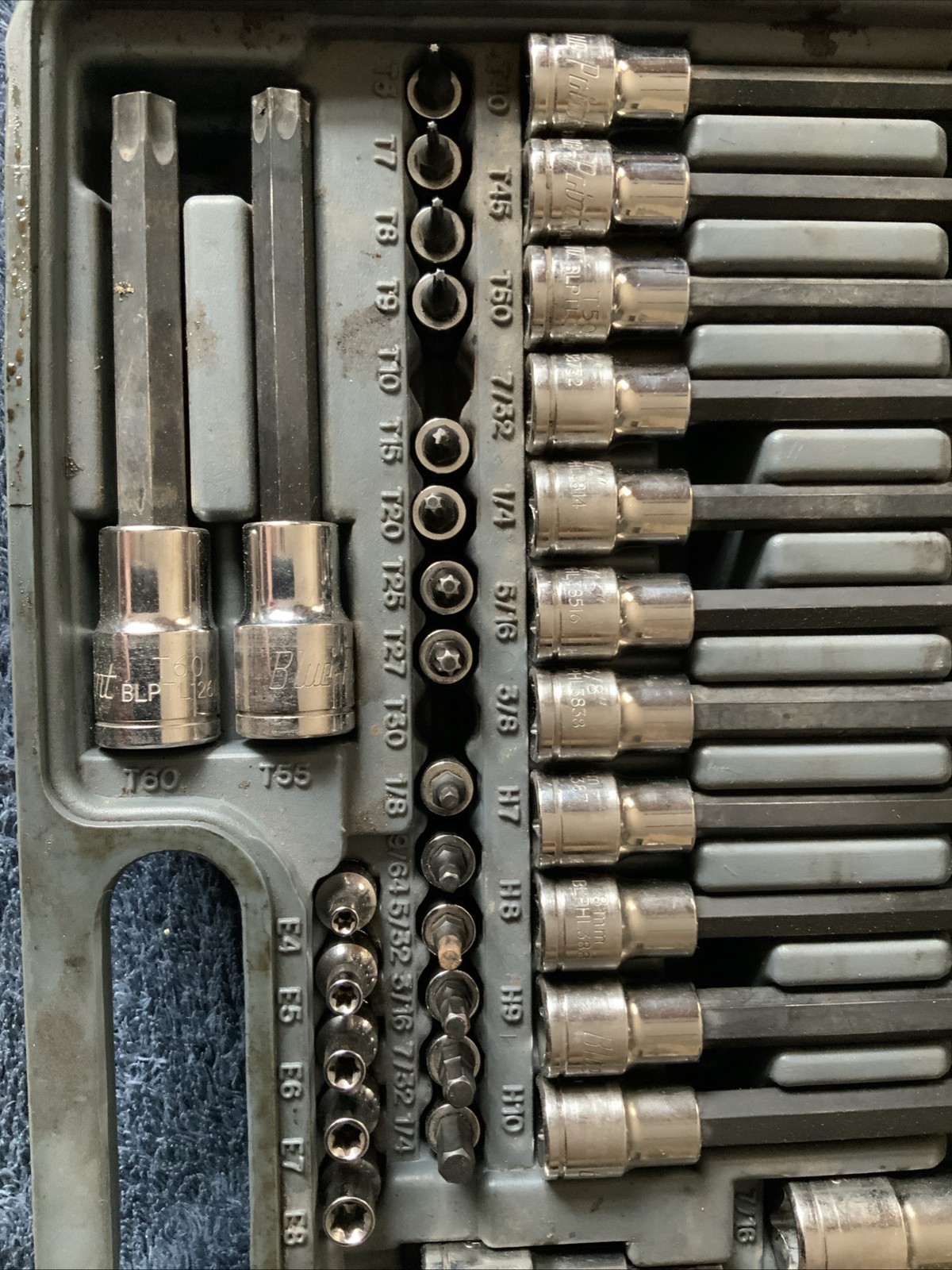 Blue Point 87pc Torx / Hex Bit Socket Set, Blpthc87…..missing 2, And 1 Tip Broke
