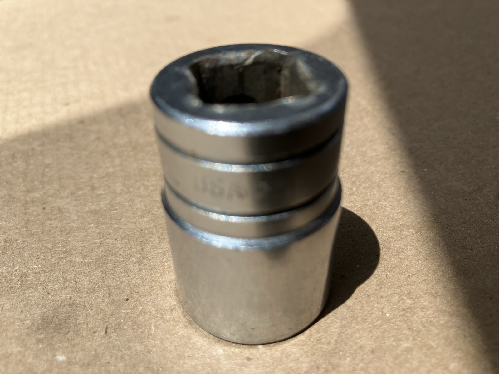 Snap-On Shallow Chrome Socket TW241 1/2 Dr 6Pt SAE 3/4 Flank Dr USA Vtg