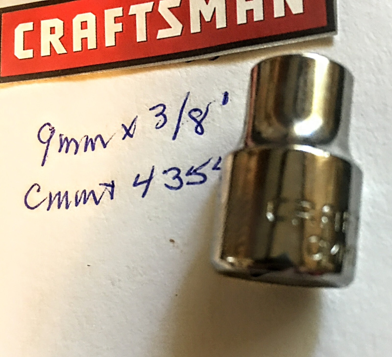Craftsman 9mm x 3/8″ Dr Socket – 6 Pt CMMT 43541 Chrome Finish Free USA Ship