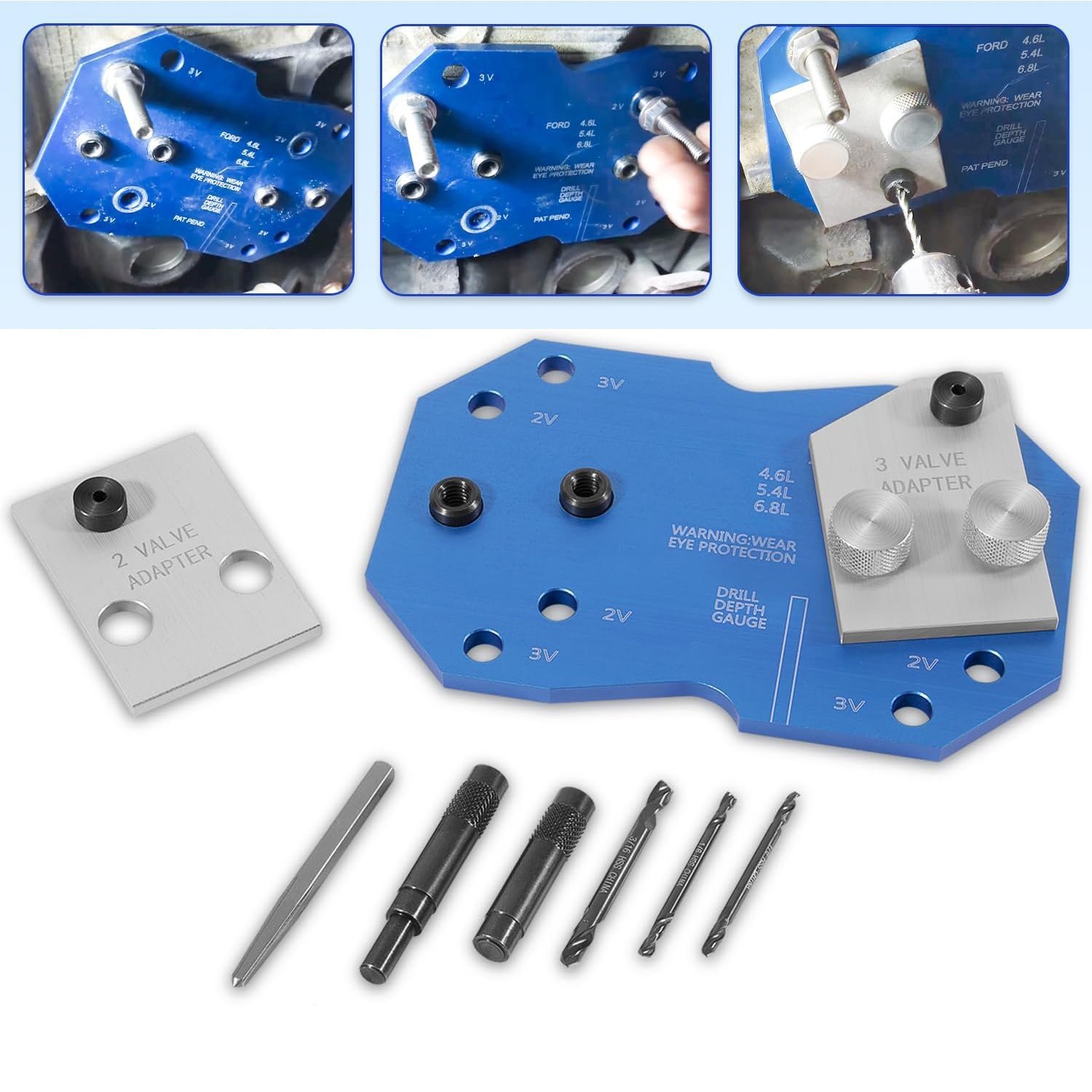 68500 Exhaust Manifold Stud Drill Tool for Ford Triton 4.6L 5.4L 6.8L 2V 3V