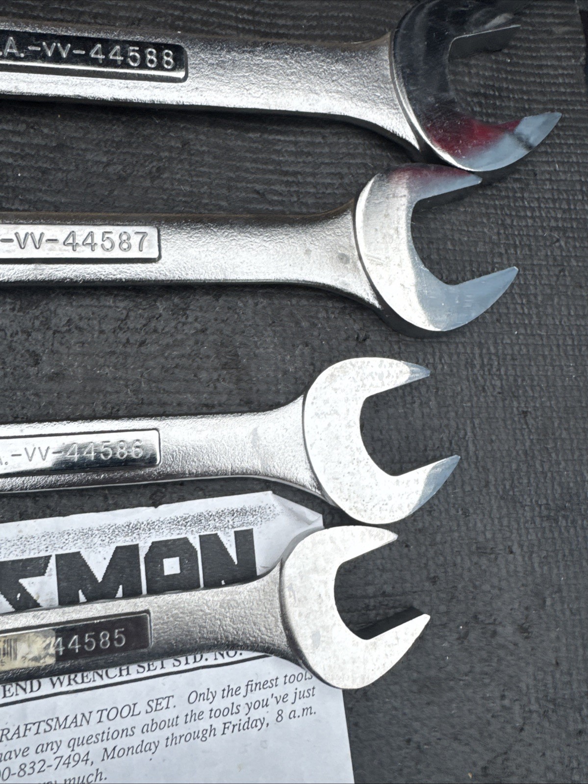 Sears Craftsman USA Nos Catalog only Double Open End Wrench Set 43090 5pc Jumbo