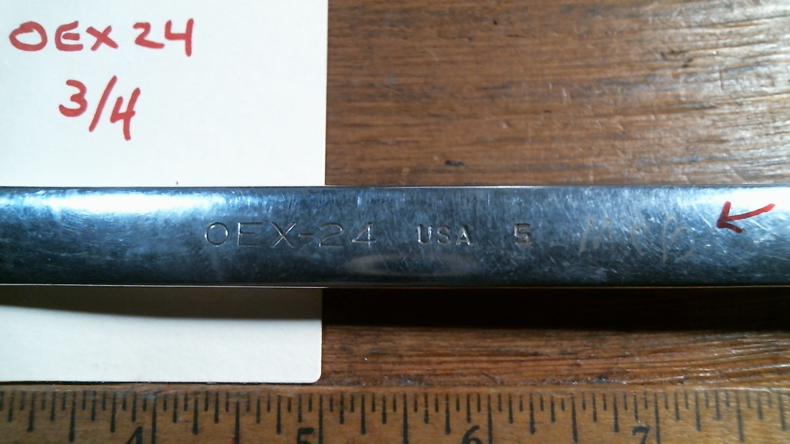 J7 Snap-on Tools 0EX24 3/4in 12pt Wrench Under Lined Logo OWNER MARK