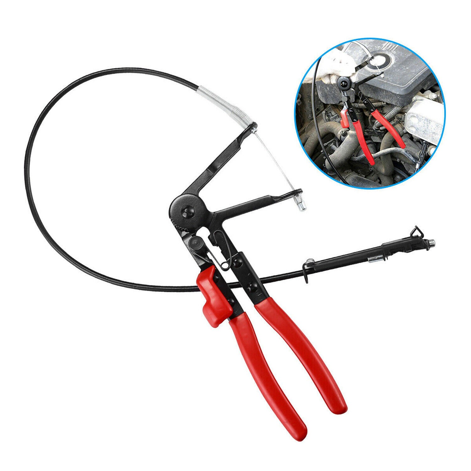 2FT Flexible Wire Long Reach Hose Clamp Pliers Fuel Oil Water Hose Auto Tool