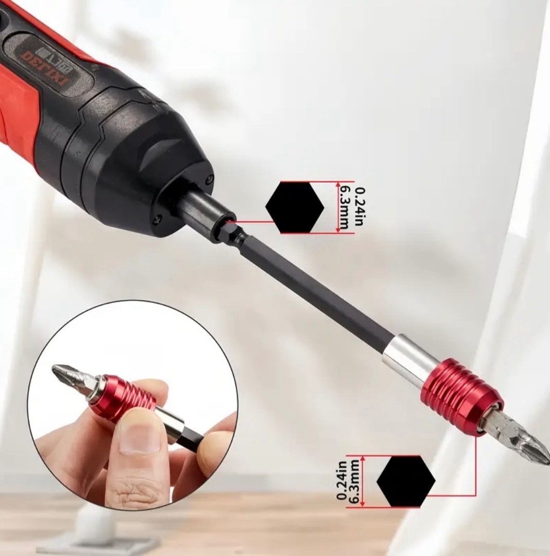 4 – Piece Magnetic Screwdriver Hexagon Bit Holder Extension Set – 4 Lengths