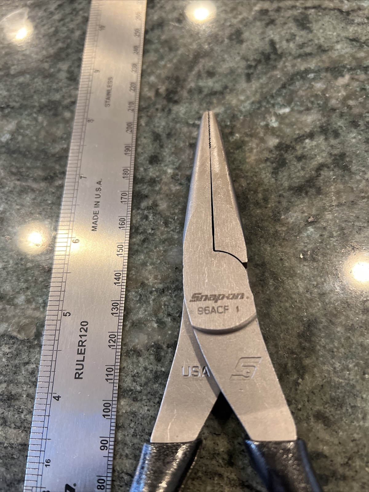 Snap-On 96acf 8” talon grip needle nose pliers black