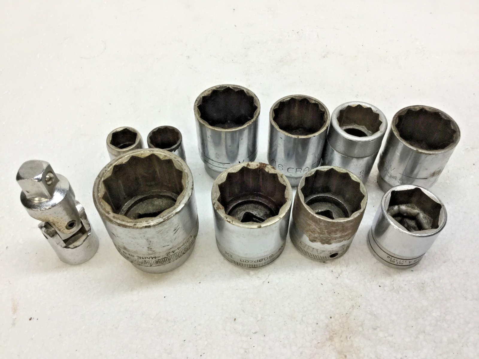 Lot of 1/2″ – 3/4″ Drive Sockets 11 Pieces Total Snap On Craftsman