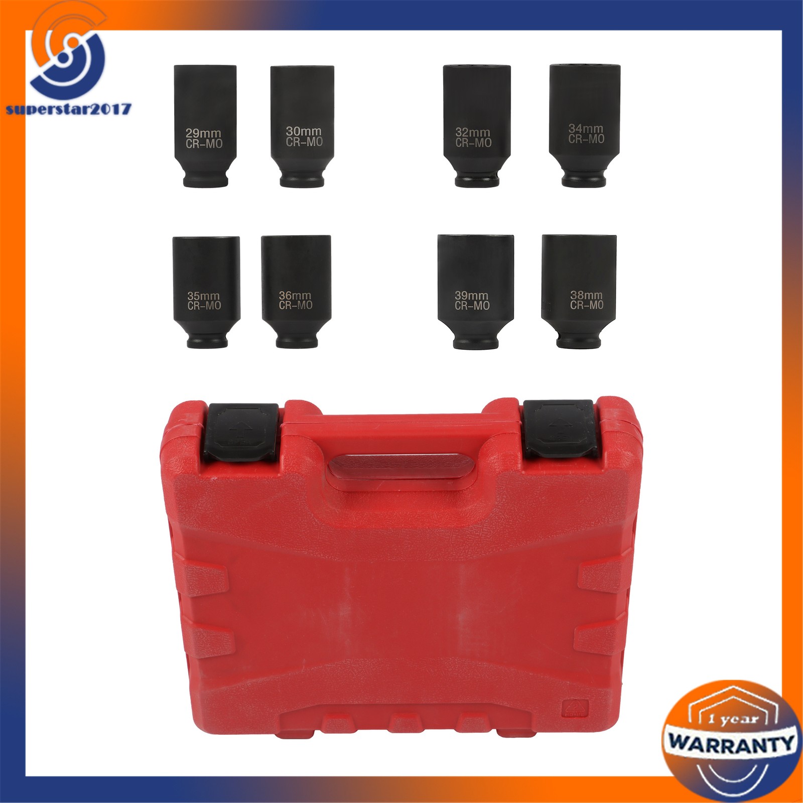 12 Point 8Pc Axle Nut Socket Set 1/2″ Drive For Toyota BMW Mercedes-Benz 29-39mm