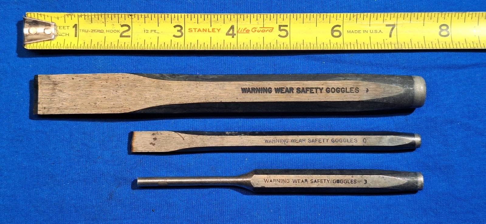 Snap-On PPC824A 3/4″ chisel, PPC812A 3/8″ chisel, PPC106A 3/16″ punch