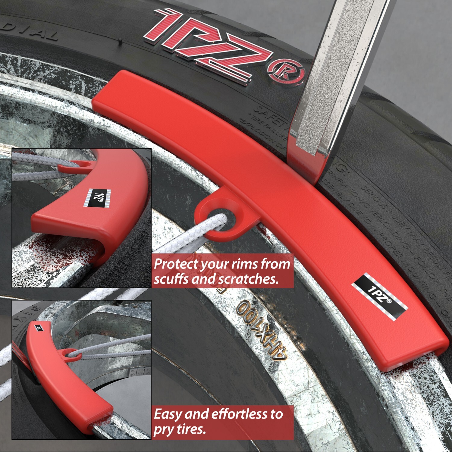 Motorcycle Tire Spoon Iron Lever Tool Changing Repair Bar Kit with Rim Protector