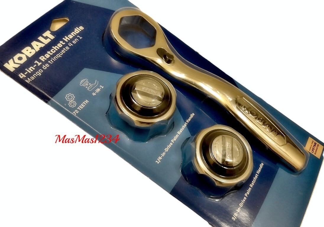 KOBALT 4-in-1 Palm Ratchet Wrench Handle Set 1/4″ & 3/8″ Drive 5062986 Fast Ship