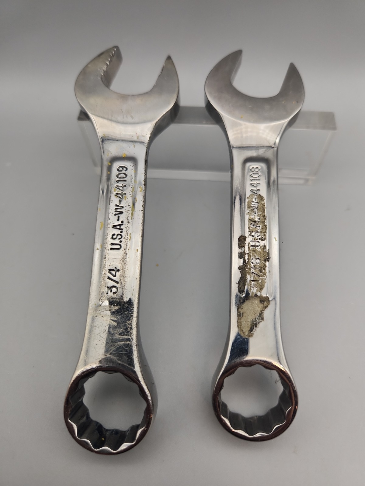 Craftsman 44108 44109 Stubby 11/16″ & 3/4″ Combination Wrench VV Series USA SAE