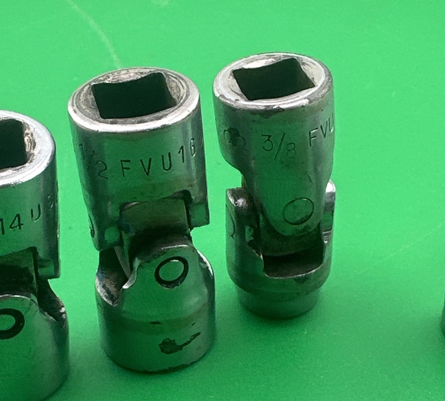 Lot of 4 Snap on Swivel Sockets 3/8″ & 1/4″ Drive Fvu16,fvu14,fvu12,2-mvu8