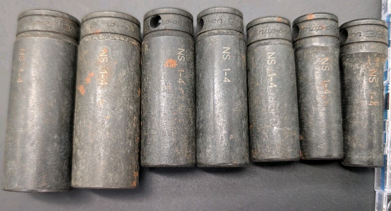 Vintage Snap On Socket Lot Of 7x Multiple Sockets From Same Set