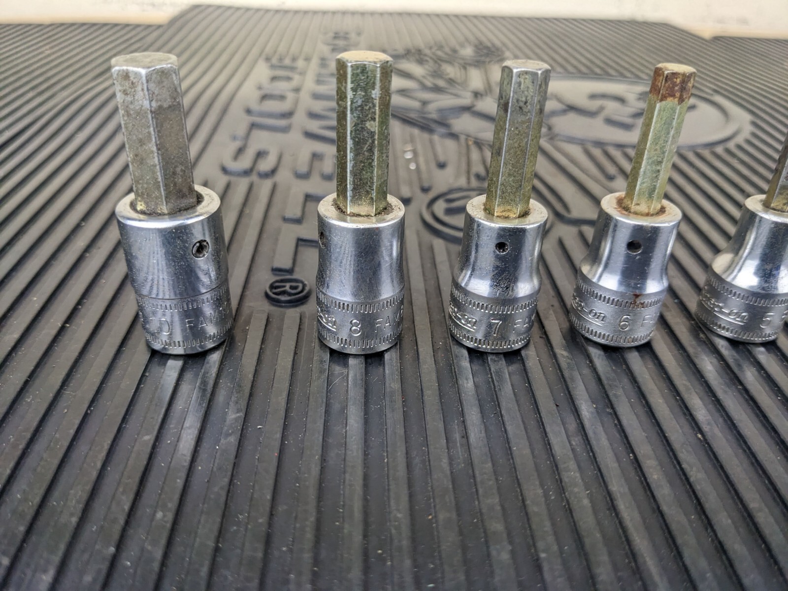#bd574 Snap On 207EFAMY 6pc 3/8″ Drive Metric Hex Bit Socket Set 4-8,10mm